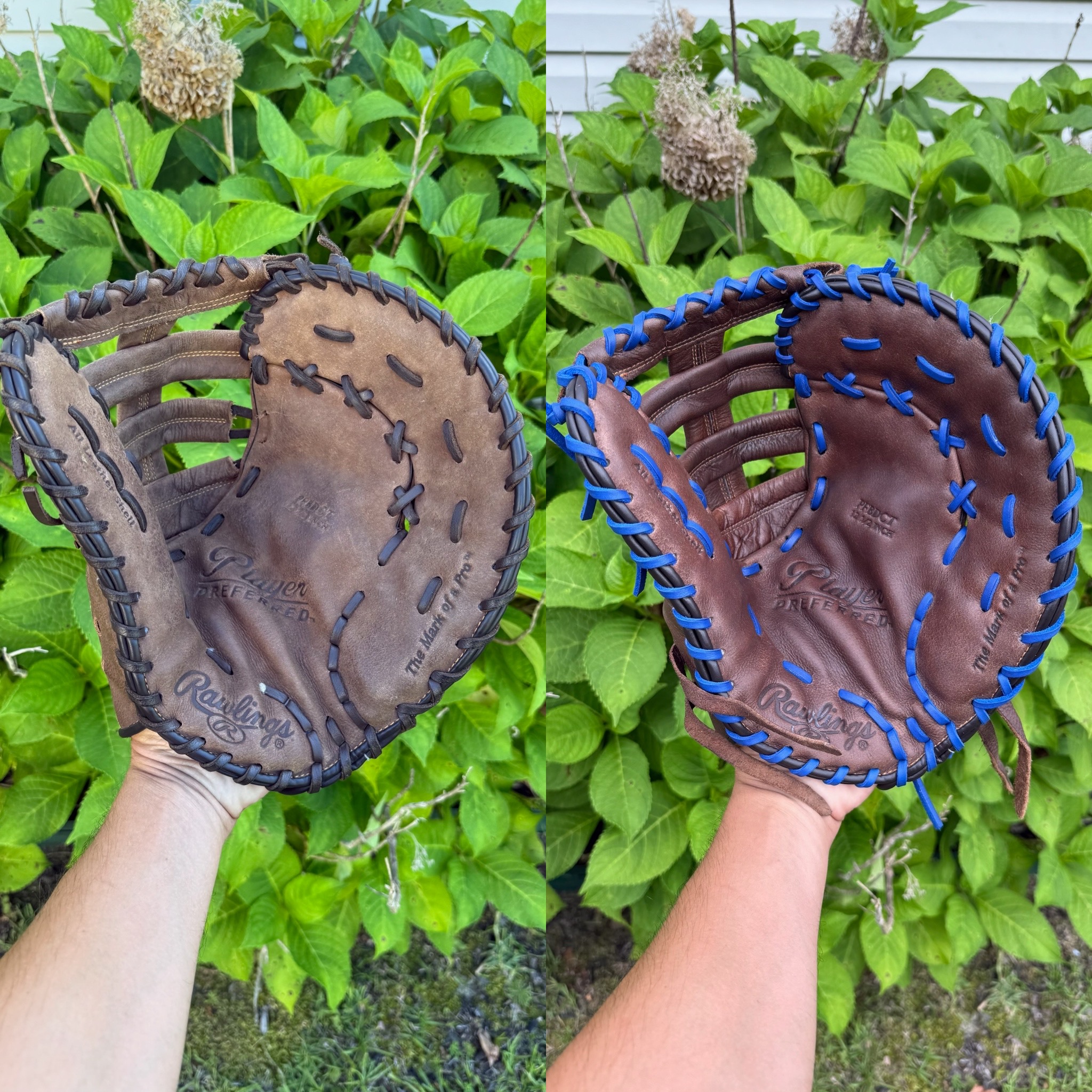 Rawlings first base mitt full service with royal blue lace