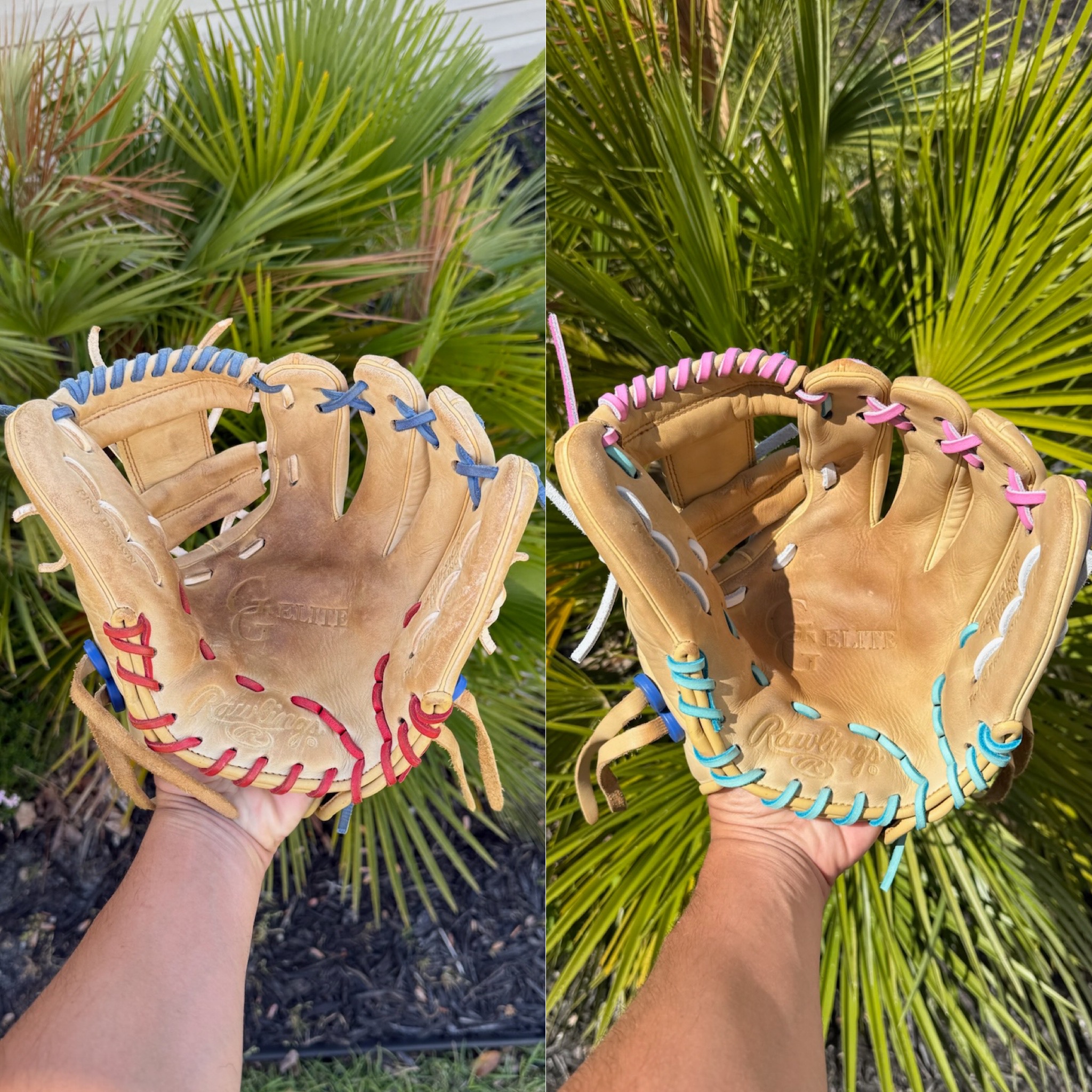 Rawlings GG Elite full clean and condition with pink, white, and baby blue lace