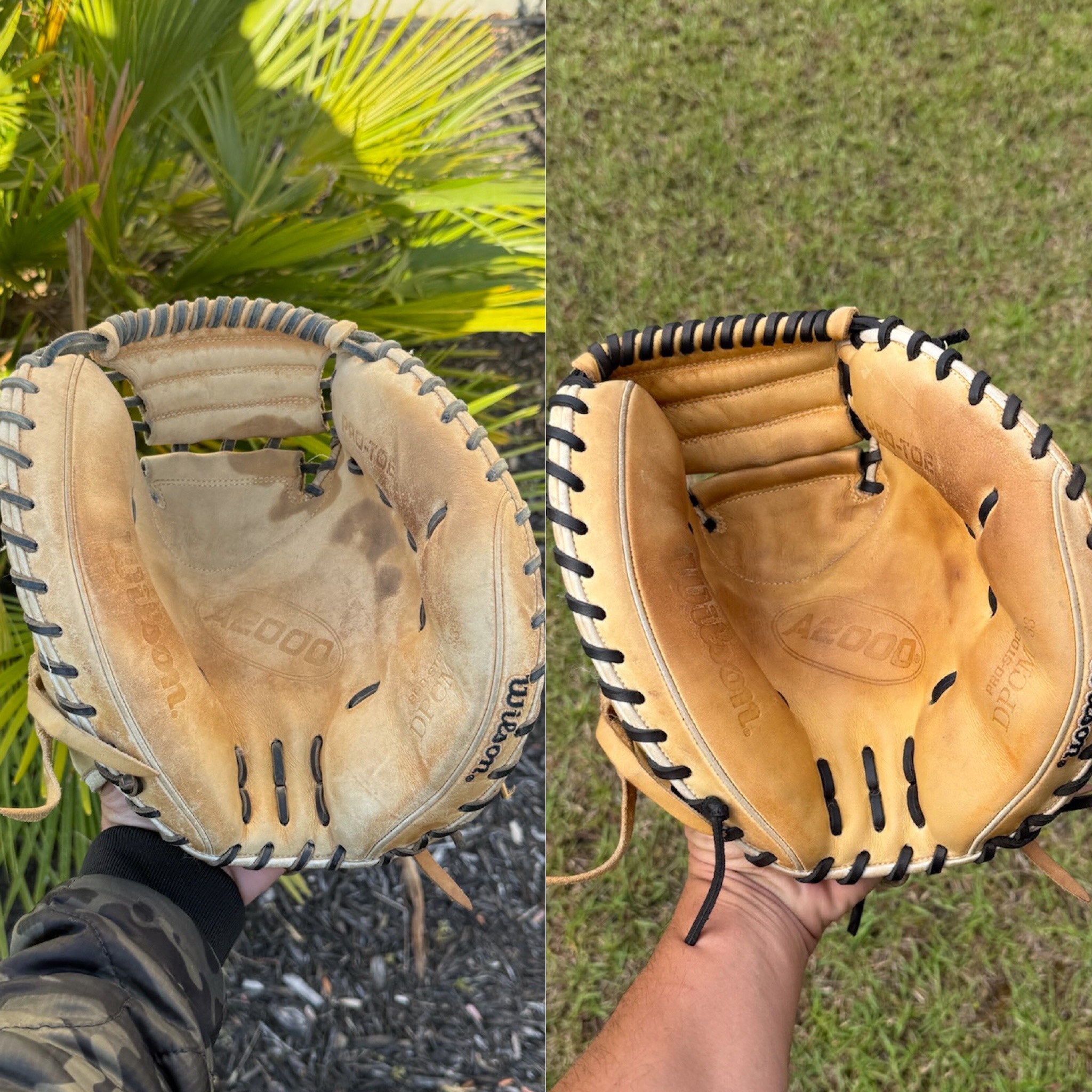 Wilson A2000 catchers mitt full clean and condition with black lace