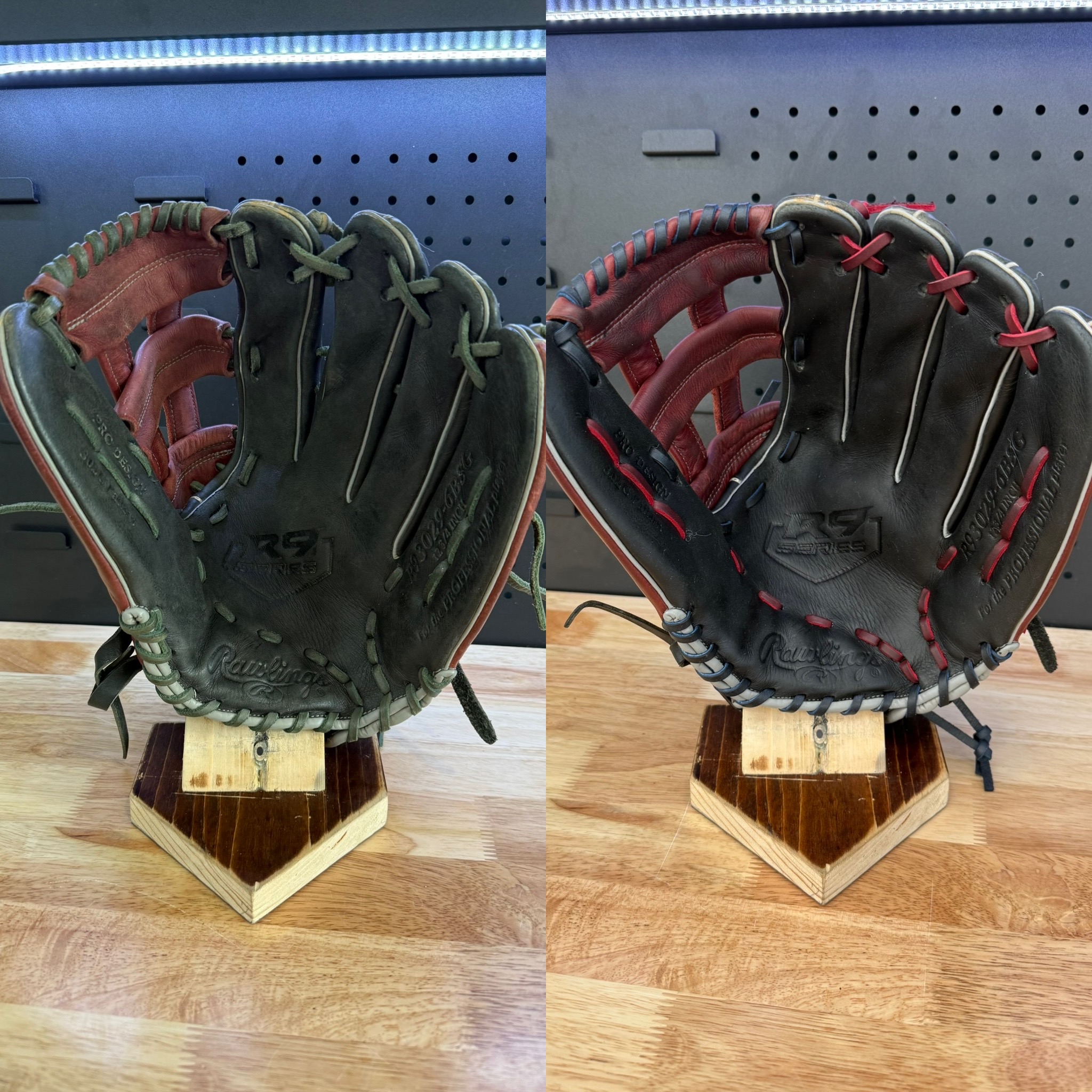Rawlings R9 full clean and conditioning with navy and dark red lace