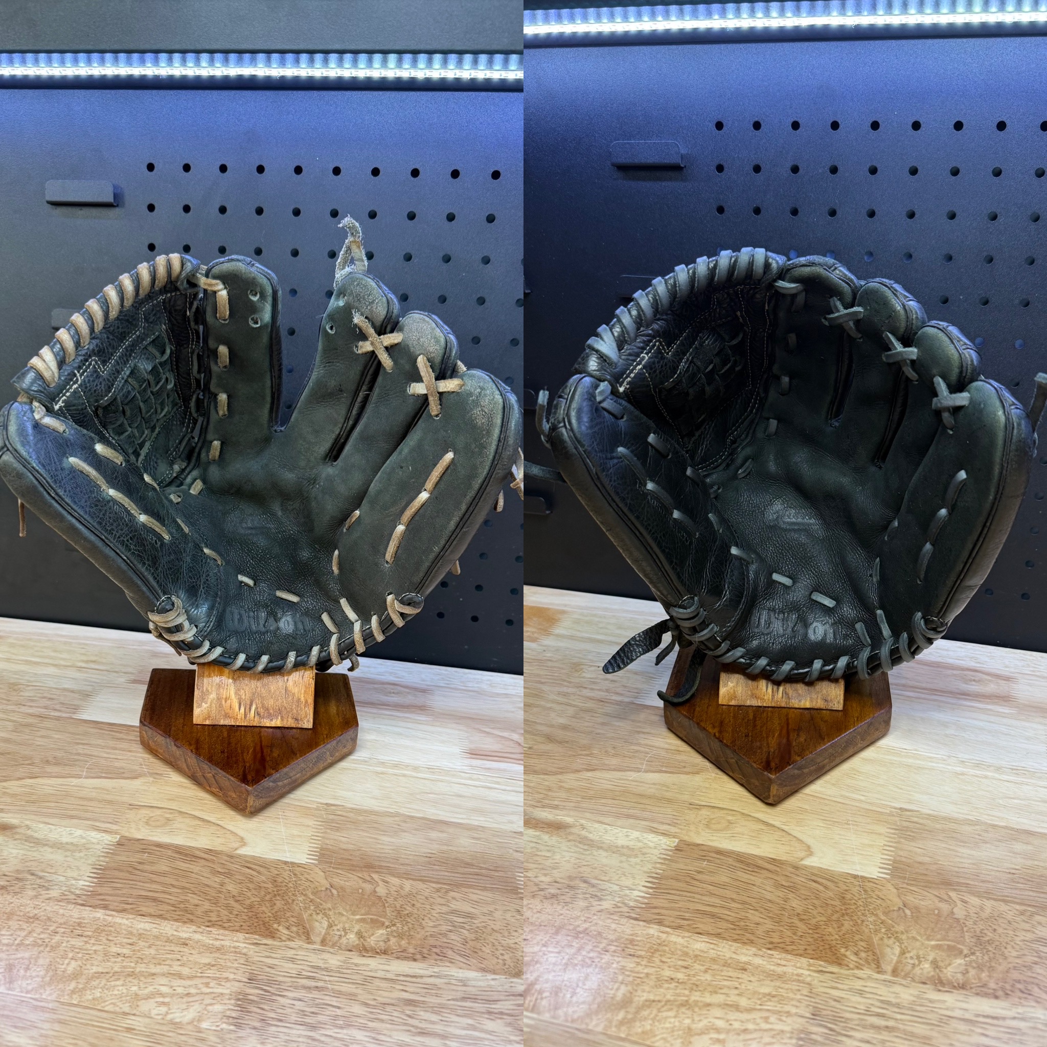 Wilson A500 clean, condition, relace (full restoration), basket web with grey lace