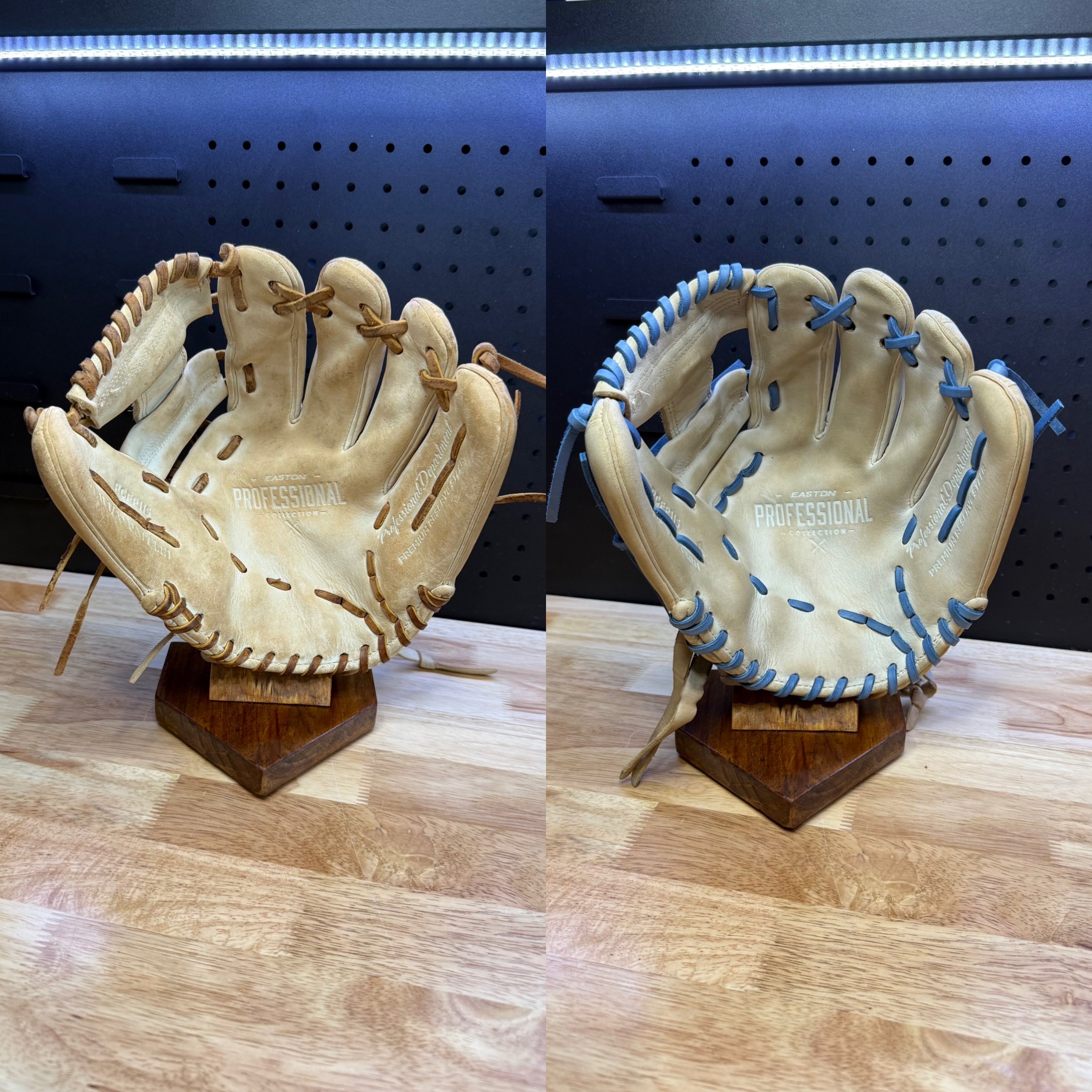 Easton Professional Collection clean, condition, relace (full restoration), I-web with carolina blue lace