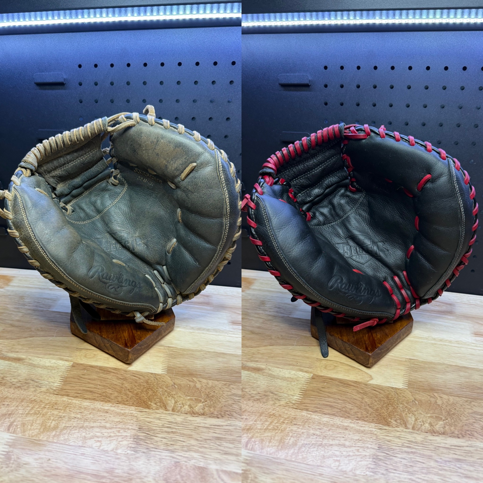 Rawlings clean/condition/relace with red lace