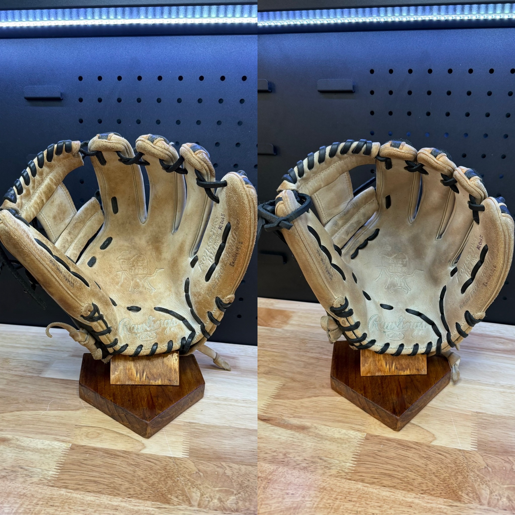 Rawlings heart of the hide clean, condition, relace (full restoration), I-web with black lace