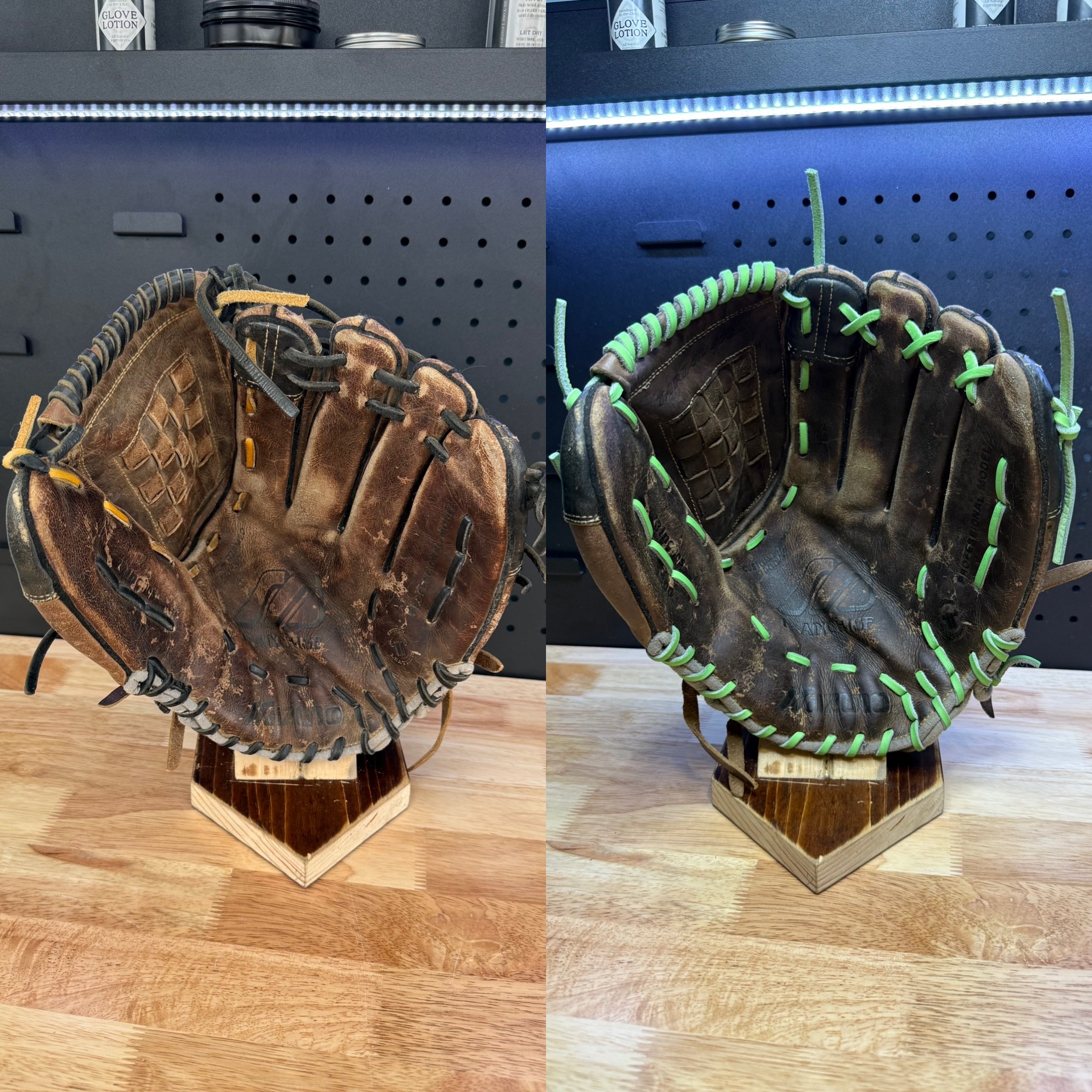 Mizuno Franchise clean, condition, relace (full restoration), basket web with green lace