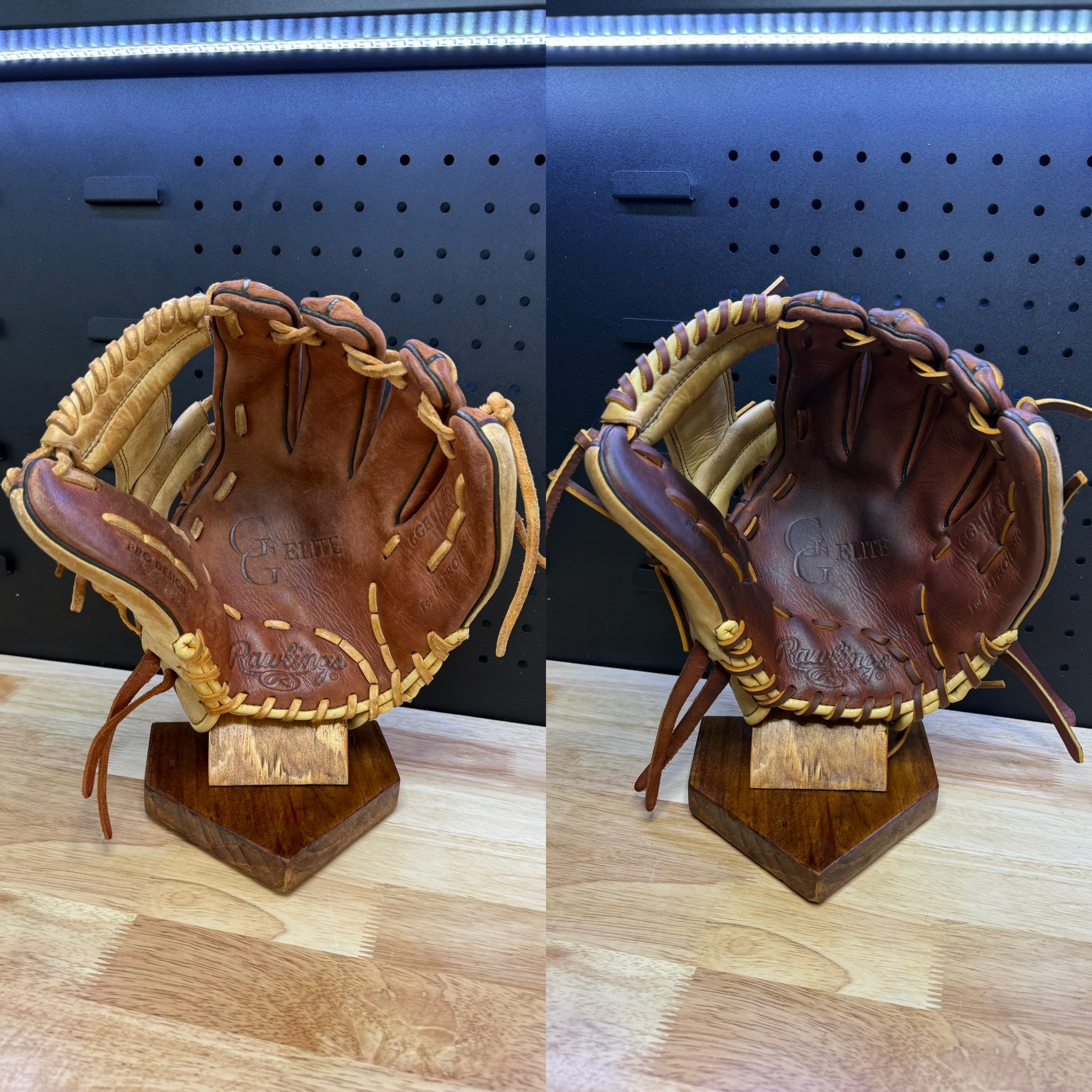 Rawlings GG Elite full clean and conditioning and relace and pinky loop replacement with chestnut lace