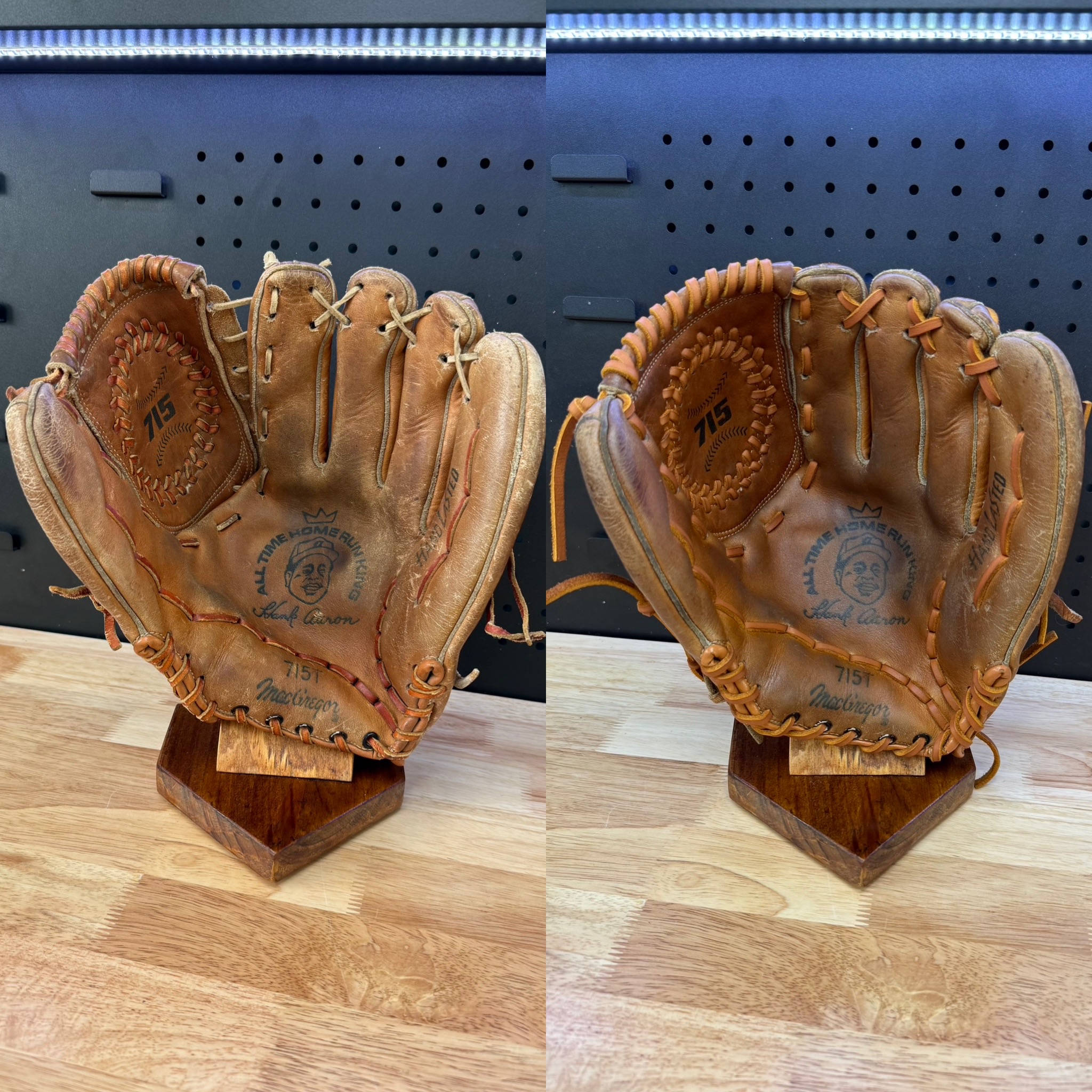 MacGregor vintage Hank Aaron 715T all-time home run king edition full restoration with indian tan lace